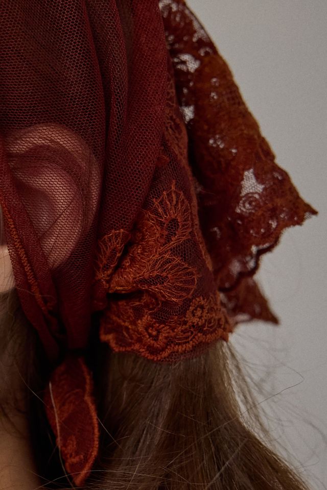 Sheer Floral Lace Headscarf #1