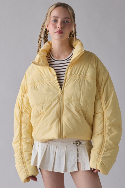 BDG Piper Ruched Oversized Crop Puffer Jacket