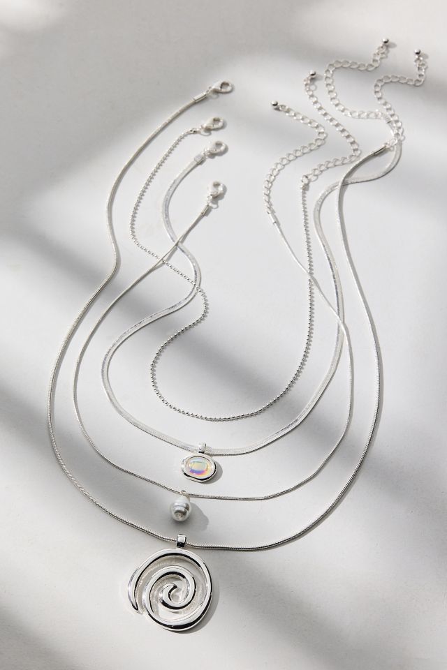 Saturn Swirl Layering Necklace Set #1