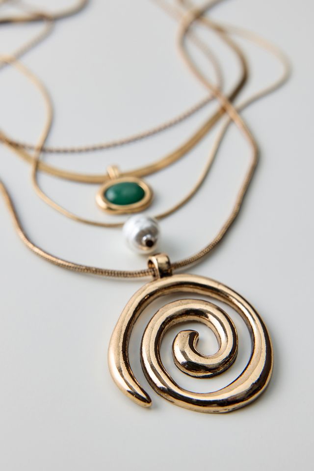 Saturn Swirl Layering Necklace Set #1
