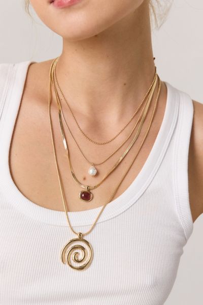 Saturn Swirl Layering Necklace Set Product Page