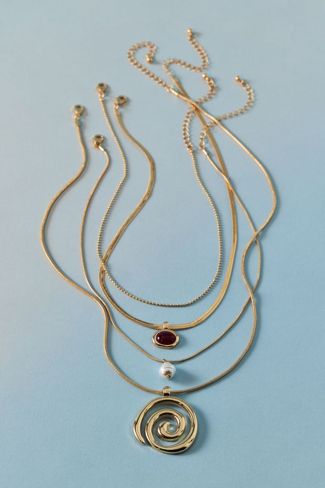 Ensemble de Colliers Superposés Saturn Swirl #1