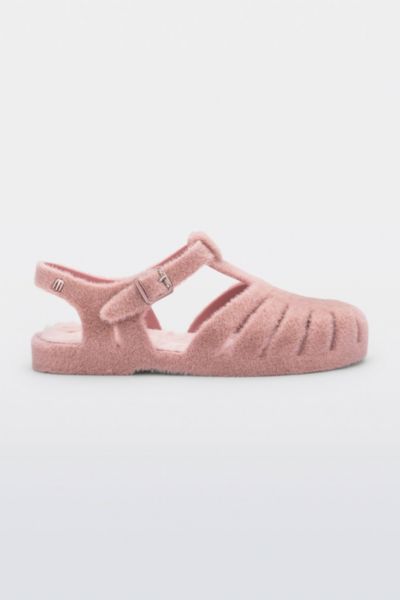 Melissa Possession Warm Look Fisherman Sandal In Pink Flocked, Women's At Urban Outfitters