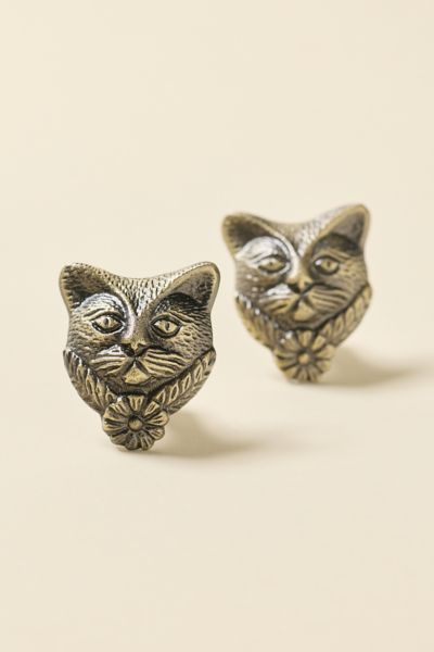 Lilou Cat Metal Knob - Set Of 2