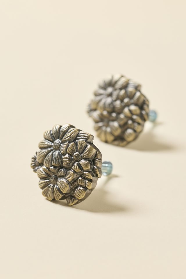 Fleur Flower Bunch Iron Knob - Set Of 2 #1