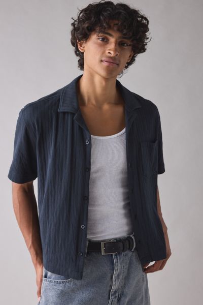 UO Ribbed Knit Boxy Short Sleeve Shirt Product Page