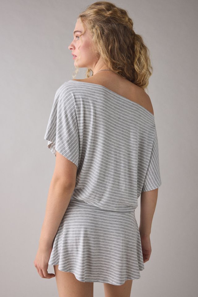 UO Total Eclipse Draped Jersey Knit Off-The-Shoulder Mini Dress #1