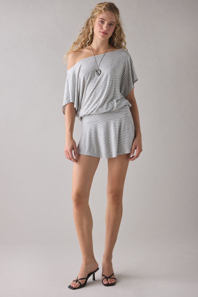 UO Total Eclipse Draped Jersey Knit Off-The-Shoulder Mini Dress #2