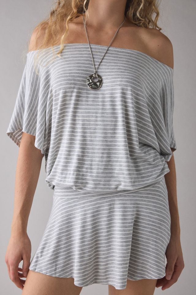 UO Total Eclipse Draped Jersey Knit Off-The-Shoulder Mini Dress #3