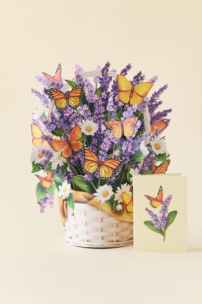 FreshCut Paper Lavender & Butterflies Pop-Up Greeting Card