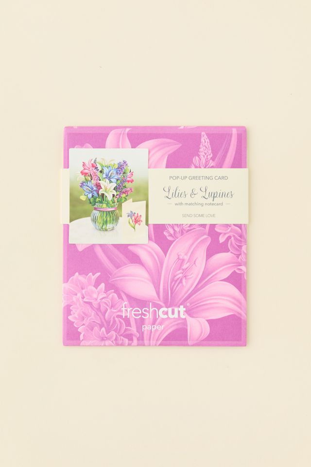 FreshCut Paper Mini Lilies & Lupines Pop-Up Greeting Card #1