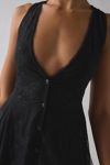 UO Sweet Nothings Reversible Button Sheer Lace Mini Dress