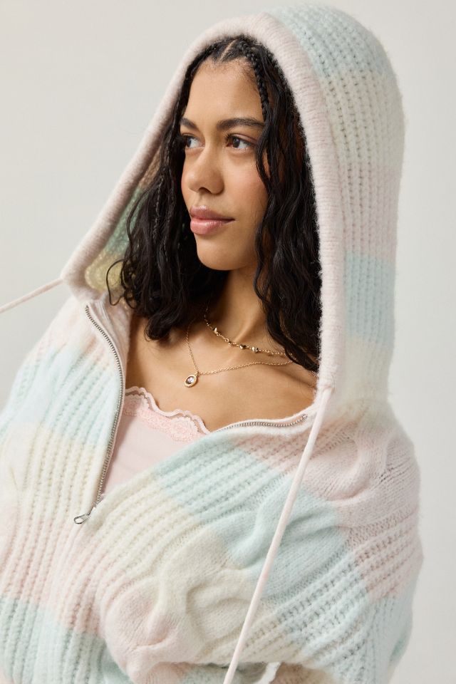Out From Under Cabin Fever Cable Knit Full-Zip Hoodie Sweater #1
