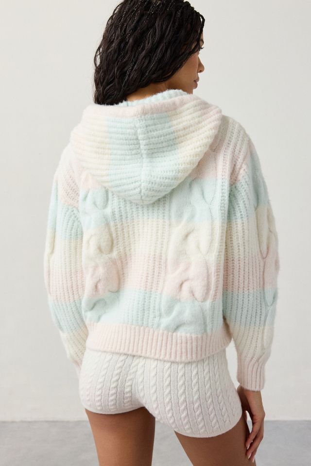 Out From Under Cabin Fever Cable Knit Full-Zip Hoodie Sweater #3