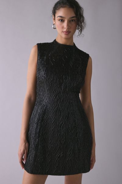 Bardot Christa Hourglass Fringe Beaded Mini Dress