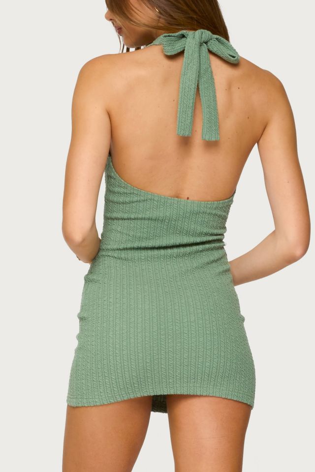 Edikted Rowe Plunging Halter Ring Mini Dress #2