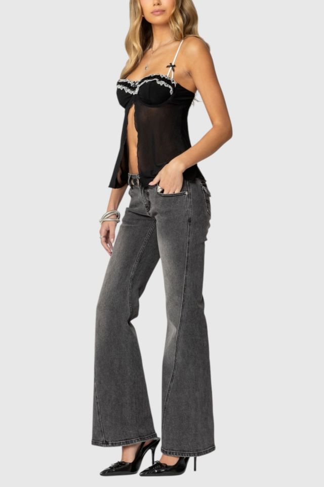 Edikted Colton Boot Cut Low Rise Jeans #1