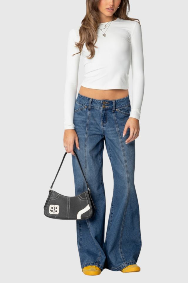 Edikted Charlie Panel Stitch Low Rise Jeans #1
