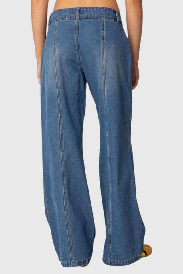 Edikted Charlie Panel Stitch Low Rise Jeans #4