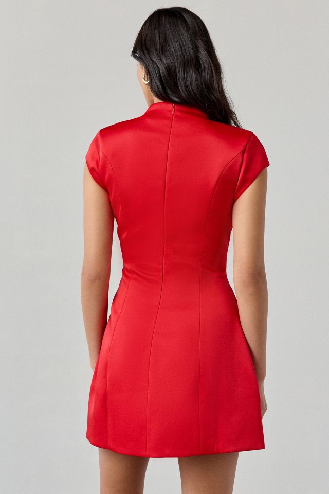 Bardot Delphi Hourglass Short Sleeve High Neck Mini Dress #1