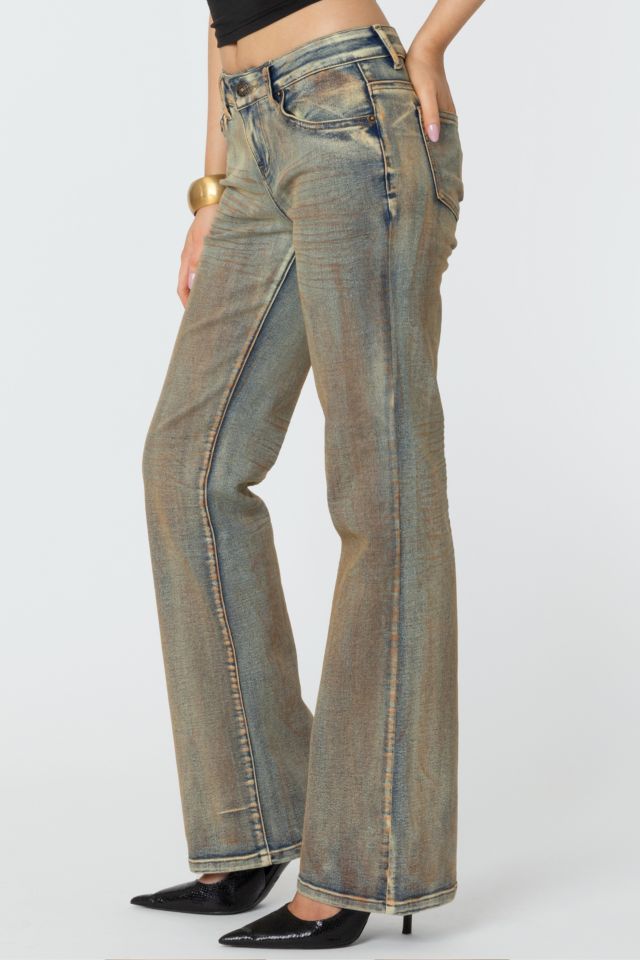 Edikted Boot Cut Low Rise Mud Washed Jeans #3