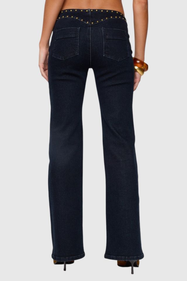 Edikted Carys Studded Low Rise Flared Jeans #3
