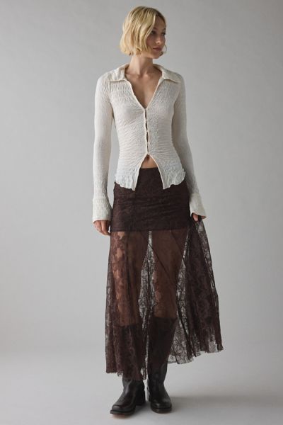 Kimchi Blue Hazy Days Semi-Sheer Lace Maxi Skirt Product Page