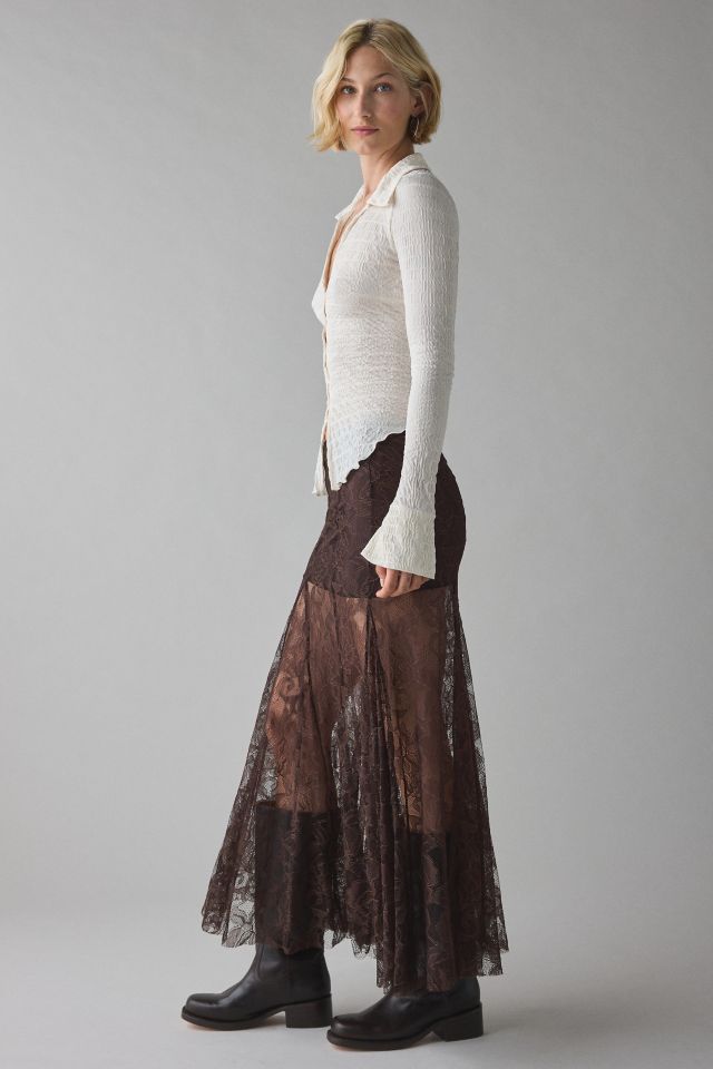 Kimchi Blue Hazy Days Semi-Sheer Lace Maxi Skirt #2