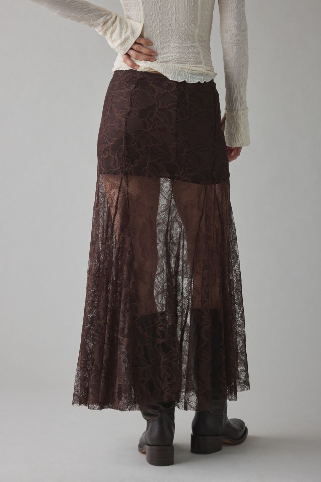 Kimchi Blue Hazy Days Semi-Sheer Lace Maxi Skirt #3