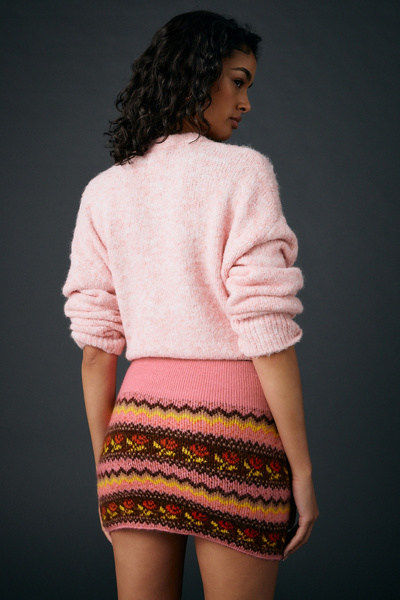 BDG Northern Lights Fair Isle Knit Micro Mini Skirt