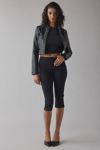 Azalea Wang Silva Crystal Studded Faux Leather Moto Jacket