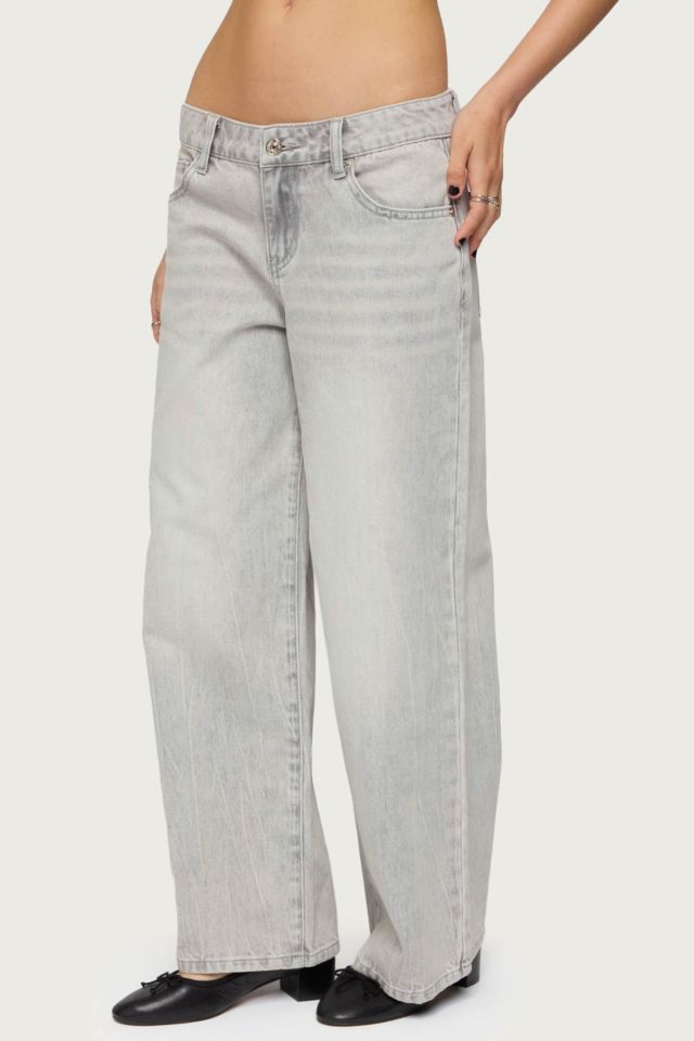 Edikted Petite Magda Low Rise Acid Wash Jeans #2