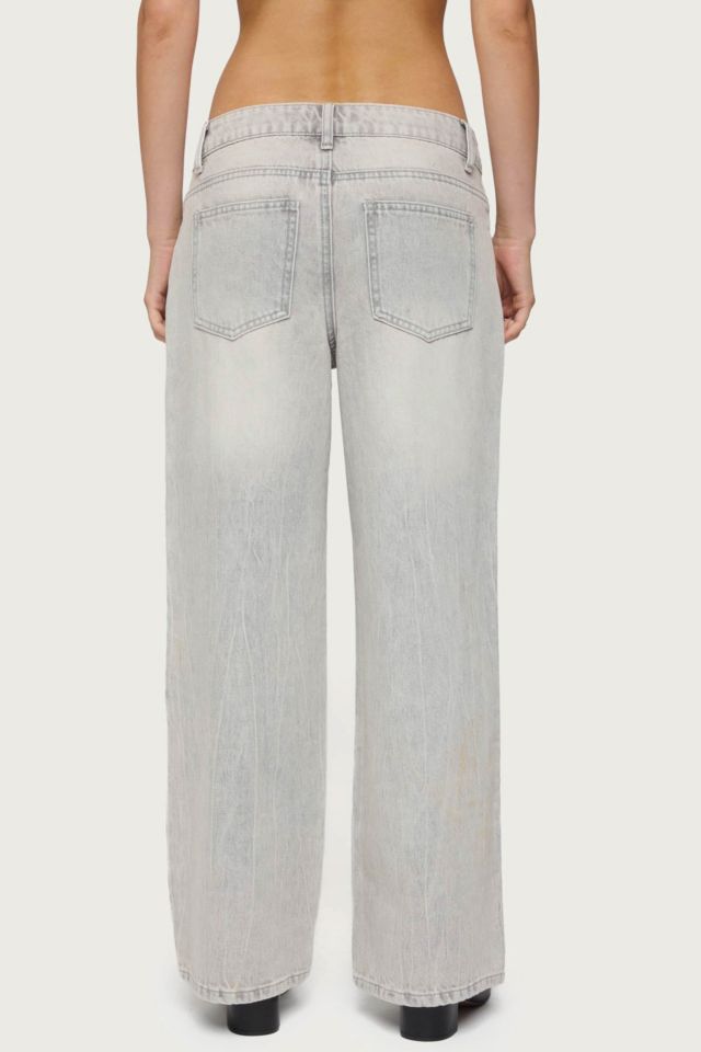Edikted Petite Magda Low Rise Acid Wash Jeans #3