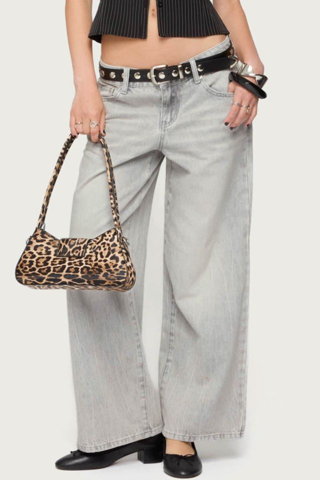 Edikted Petite Magda Low Rise Acid Wash Jeans #4