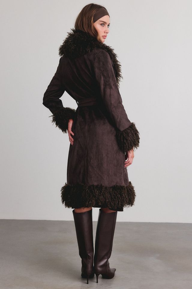 Azalea Wang Gilda Faur Fur Trim Faux Suede Jacket #2