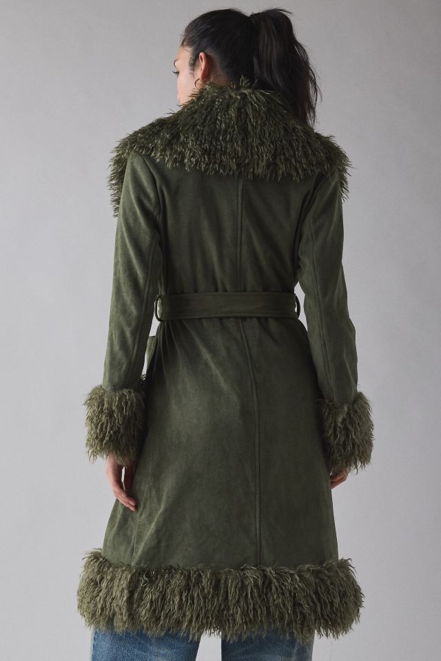 Azalea Wang Gilda Faur Fur Trim Faux Suede Jacket #2