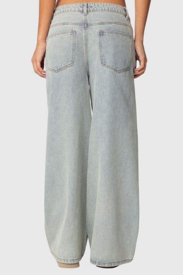 Edikted Side Stripe Washed Low Rise Jeans #4