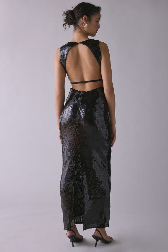 Bardot Portia Open-Back Sequin Maxi Dress #3