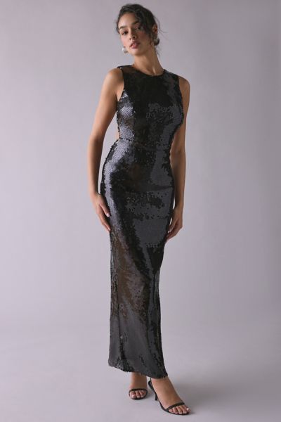 Bardot Portia Open-Back Sequin Maxi Dress
