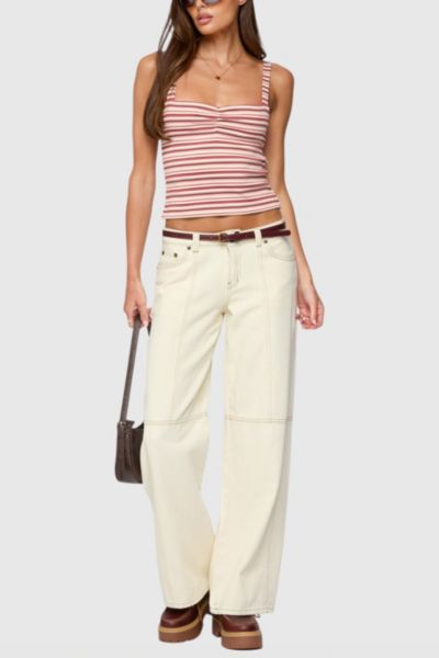 Edikted Adelia Striped Ruched Tank Top
