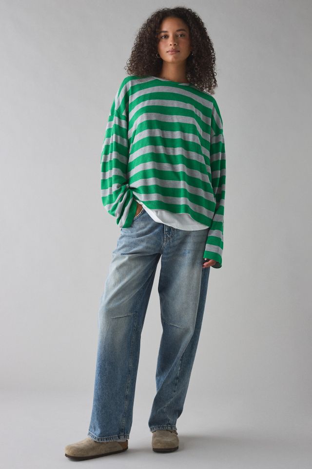 ReMADE By UO Remnants Striped Drippy Sleeve Top #2