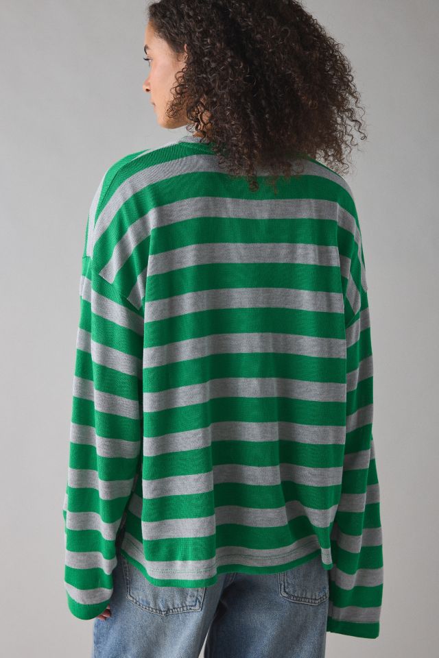 ReMADE By UO Remnants Striped Drippy Sleeve Top #3