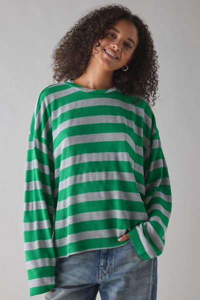 ReMADE By UO Remnants Striped Drippy Sleeve Top