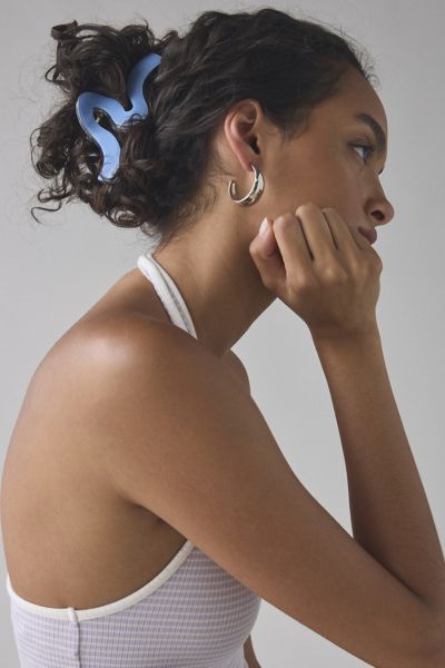 Urban Outfitters Marlowe Wave Resin Claw Clip In Blue, Women's At  In Blue