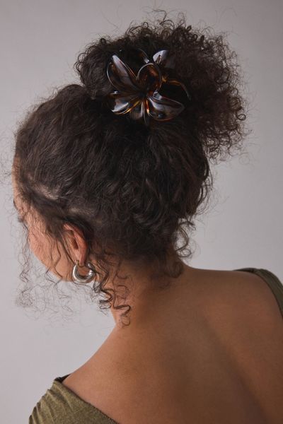 Rhinestone 3D Floral Claw Clip