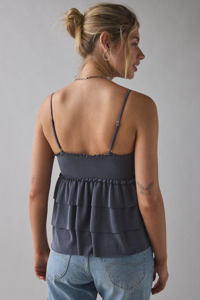 Kimchi Blue Heidi Smocked Tiered Ruffle Babydoll Tank Top #2