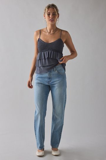 Kimchi Blue Eclipse Sheer Lace Short Sleeve Babydoll Top