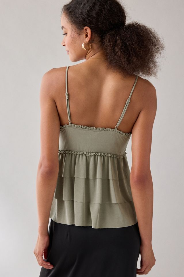 Kimchi Blue Heidi Smocked Tiered Ruffle Babydoll Tank Top