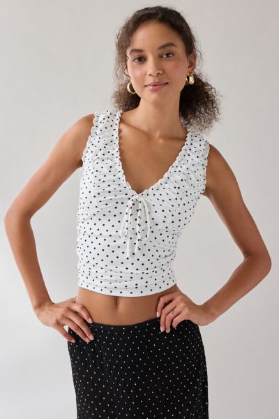 Kimchi Blue Ella Ruched Tie-Front Cropped Tank Top Product Page