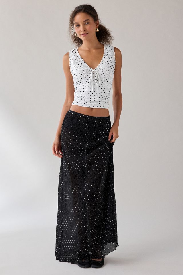 Kimchi Blue Ella Ruched Tie-Front Cropped Tank Top